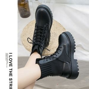 Faux Leather Combat boots